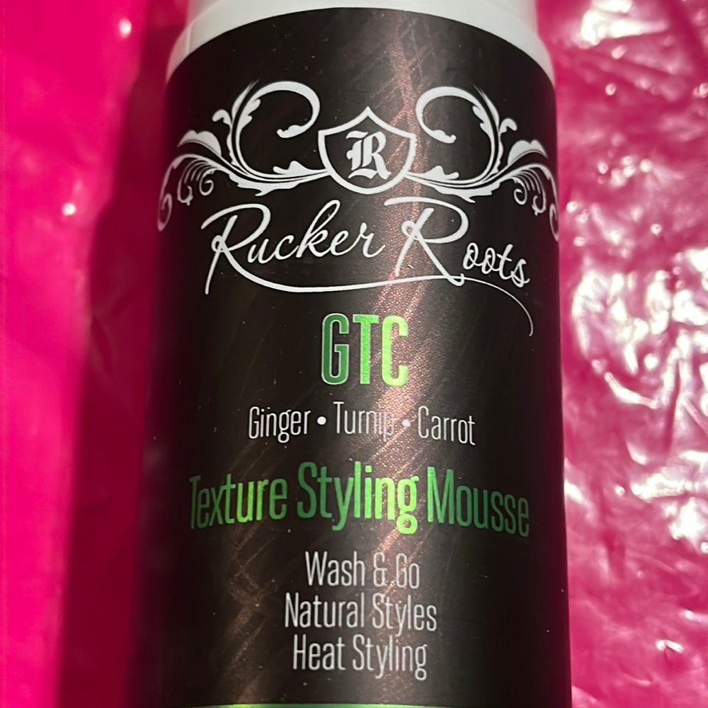 Rucker roots GTC texture styling mousse wash & go Ginger turnip carrot